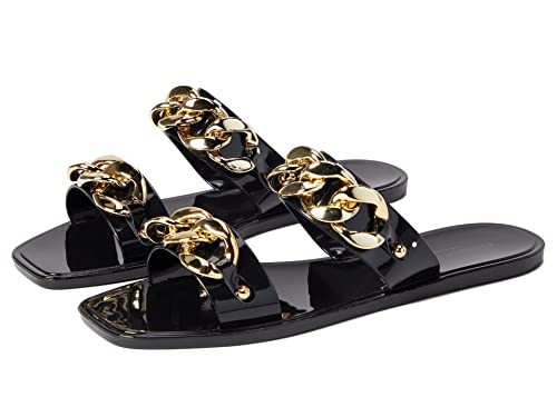 Kenneth Cole Women's Naveen Chain Jelly Flatform Slide Sandal, Black, 9