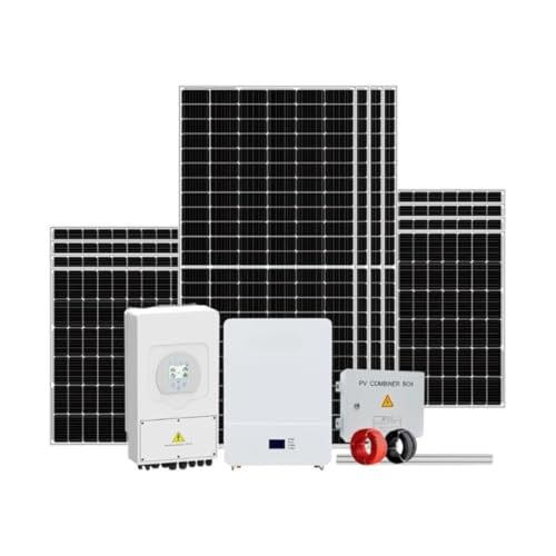 Hybrid Solar Panel Kit for up to 5-Bedroom Property with Panels, Battery, Hybrid Inverter, WiFi Module, Roof Mount and All Fitting Accessories (100Ah Storage Battery - 5kW/h Solar Panel Kit)