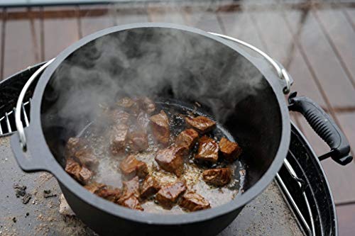 BBQ-Toro Dutch Oven Alpha Serie | 5,5 Liter (DO6A), Topf mit Füße | bereits eingebrannt - preseasoned | Gusseisen Kochtopf | Bräter mit Deckelheber