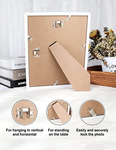 Annecy 8.5X11 Certificate Frames (4 Pack, White), Composite Wood Photo Frame With Real Glass 8.5X11 With Real Glass For Wall Or Table Display, Rustic Simple Home Office Decor #TOP2