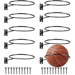 SKJJL 10 PCS Soporte de Pared para Balones de Exhibición, Metal Soporte de Exhibición de Pelota, Soporte de Pared de Bola montada para Baloncesto, fútbol, Rugby, Voleibol, fútbol, Pantalla
