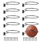 SKJJL 10 Stücke Ball Wandhalterung Basketball, Ballhalterung Wand Fussball, Basketball Halter Ballständer Für Basketball Fußball Rugby Volleyball Ballständer Football Display