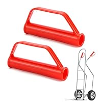 2 Pack 25 Mm Schubkarrengriffe Safety Handles for Sack Truck, Transport Trolley, Griffe Schubkarrengriffe Holz Replacement Handles with Bump Protection, Red Stacking Trolley Handles