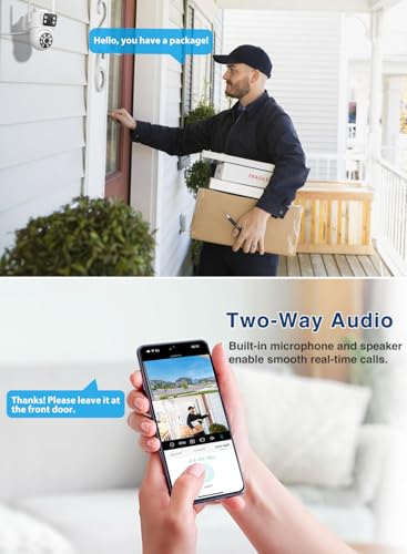 Reobiux 6MP Dual Lens Outdoor Security Camera, 3K WiFi CCTV Camera with 360° Coverage, 30M Color Night Vision, Motion Tracking, Two-Way Audio, IP66, Works with Alexa - Image 6