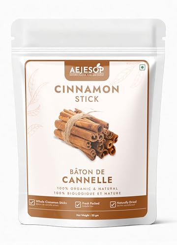 AEJESOP Organic Cinnamon Sticks, 25g