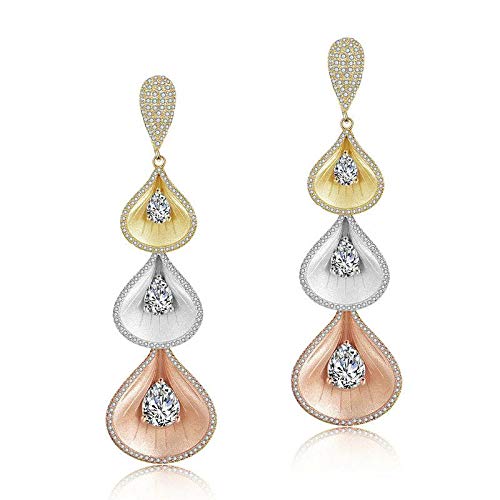 MytysLuxury Water Drop Full Mirco Paved Colorful Cubic Zircon CZ Wedding Women Party Bridal Earring Fashion Jewelry