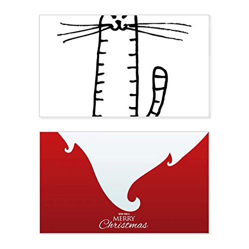 Carte de Noël chat Sit Black Line pour les fêtes de fin d'année
