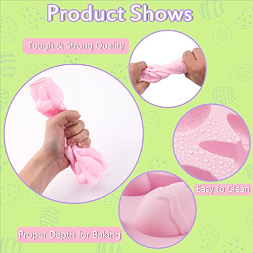 Easter Chocolate Silicone Mold, 4 Pack Febsnow Easter Egg Bunny Candy Molds Silicone For Baking Non Stick Silicone Trays With Easter Theme Shapes For Kitchen Party Home Decorations #TOP2