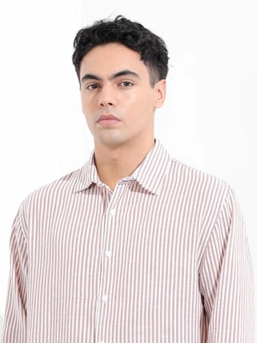 Image of Men's Cotton Casual Printed Striped Stylish Shirt for Men