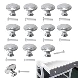 Bansusu 12Set Silver Drawer Knobs Quick Installation Excellent Material Silver Cupboard Knobs Perfect Addition to Any Kitchen Cabinet Furniture Door Cupboard Desk and Wardrobe Drawers Etc