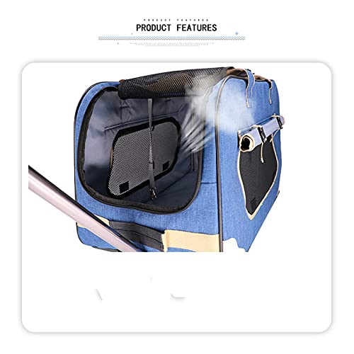 Cochecito de gato impermeable y transpirable con ruedas para viaje 6