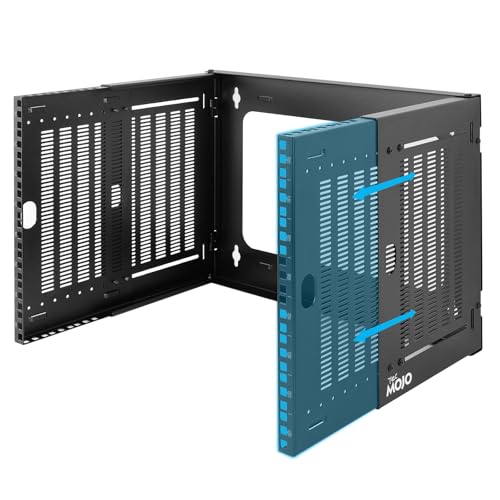 Tecmojo 8U Wall Mount Network Rack 19 Open Frame Patch Panel Bracket with Adjustable Depth 9.7-15.9 in Fits Shallow IT Equipments 110 lbs Capacity EIA-310 Compliant