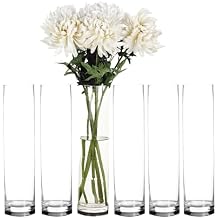 Cylinder Glass Vase, 6 Pack 20" Clear Cylinder Vases, Cylinder vase for Wedding Centerpiece, 4" Diameter Opening.