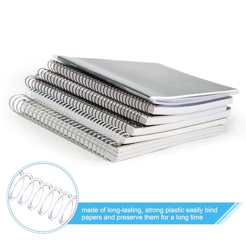 PATIKIL 14mm(9/16) Kunststoff-Spiralbindungsspulen, 50 Stück Bindungsspiralen 115 Blatt Kapazität 4:1 Pitch Bindungsspiralen für das Binden von Papiervorlagen, Transparent