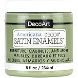 DecoArt Satin Enamels Acrylic Paint, 8 fl. oz. Jar, Moss Green (Pack of 1)