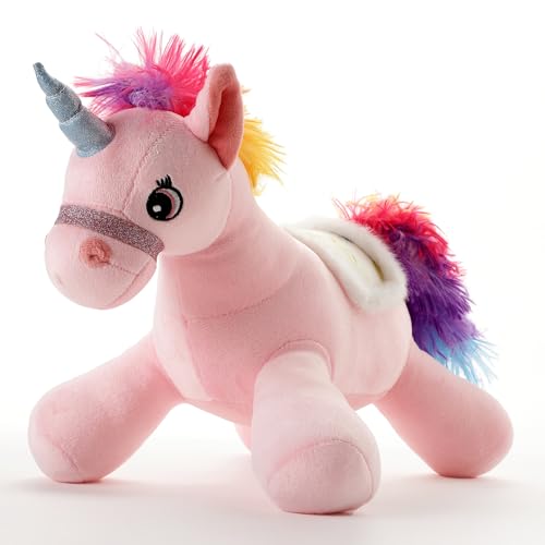 Image of Pink Unicorn Plush Soft Toy 40 CM for Kids, Ultra Soft Stuffed Unicorn Teddy with Rainbow Mane & Wings, Cute Hugging Plush Doll for Babies, Toddlers, Girls & Boys, Birthday Gift