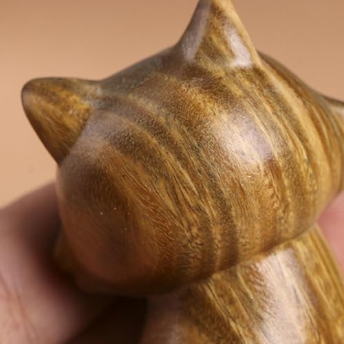 Mignonne sculpture de chat en bois le cadeau idéal pour amoureux de déco - 8