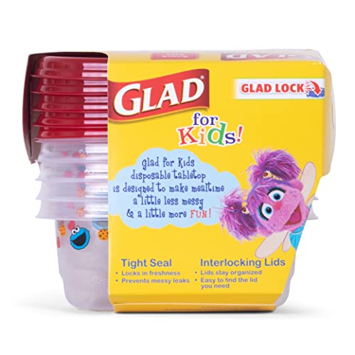 Glad For Kids Sesame Street Gladware Small Lunch Square Food Storage Containers With Lids | 9 Oz Kids Food Containers With Sesame Street Design, 5 Count | Tight Seal Food Storage Containers For Food #TOP1