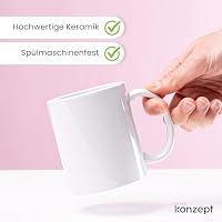 KONZEPT Kaffeebecher Set 12er – 350 ml Porzellantassen zum Bemalen, perfekt für kreative DIY-Ideen & persönliche Geschenke – weiße Keramiktassen – Ansicht 4