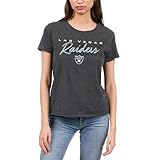 Las Vegas Raiders Retro Script Lines - NBA Women's Short Sleeve Fan T-Shirt Heather Charcoal