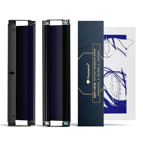 Image of Phomemo TA81 Tattoo Transfer Paper Roll - Only For TA81 Tattoo Stencil Printer Machines, with 2 Exclusive Thermal Transfer Ribbons