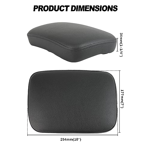 DREAMIZER Motorrad Leder Sozius Situpad mit 8 Saugnäpfen Leder hinten Sozius Sitzkissen Kompatibel mit Harley Bobber Sportster Softail Touring XL 883 1200 Cruiser Custom (Schwarz)