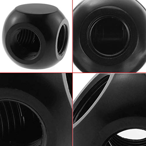 GKanMore 2Pcs G1/4\" 3 Way Ball Fitting T Splitter Fitting for Computer Water Cooling Systems (Black) - Thumbnail 3