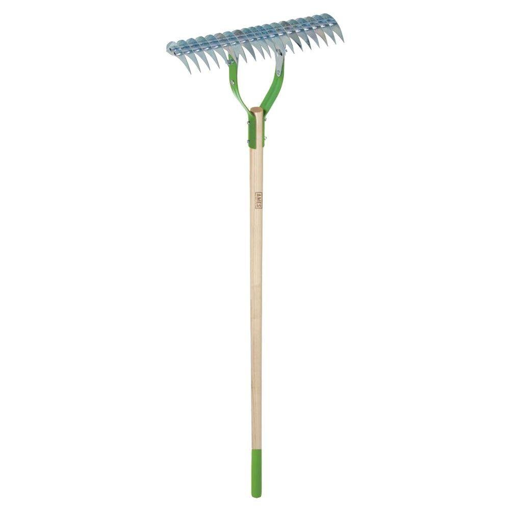 2915100 Adjustable Self-Cleaning Thatch Rake with Hardwood Handle, 61-Inch (1-Pack)