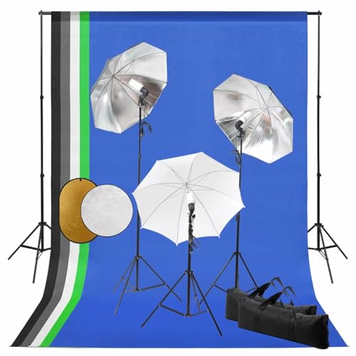 Tidyard Kit de Studio Photo avec Lampes Toile de Fond et réflecteur, Set pour Studio Photo Professionnel pour Photographie de Portraits, Produit de Studio Photo et Vidéo Style O