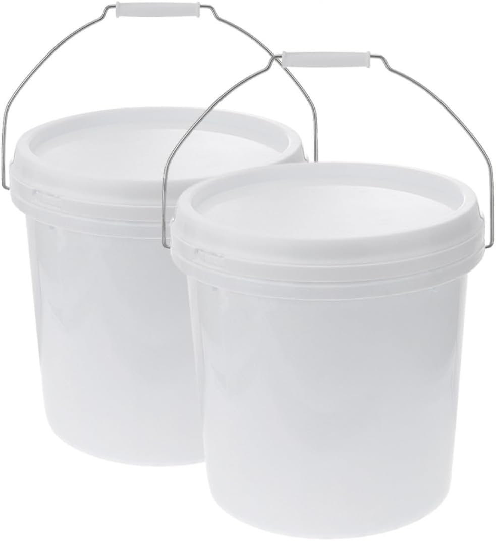 Small Plastic Bucket with Lid 5l Thickened Sealed Round Bucket Set of 2 for Household Water Storage and Painting Supplies