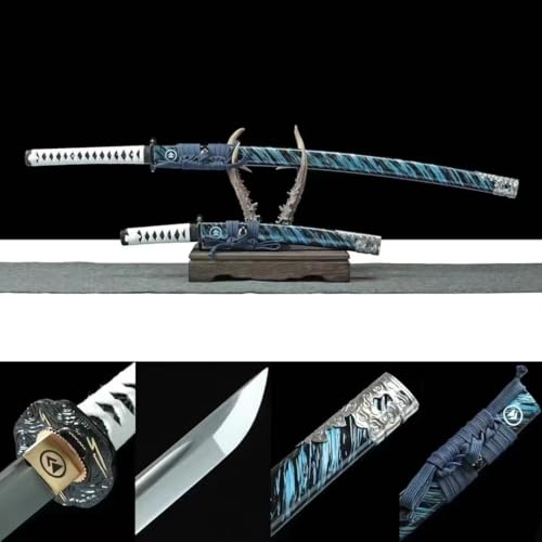 Yongli Sword Tsushima Series Game Cosplay Replica High Manganese Steel Blade Sword Japanese Samurai Katana Tanto a Pair (II)