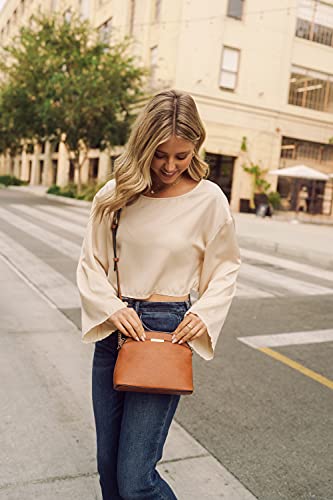 Image of FashionPuzzle Faux Leather Small Dome Crossbody Bag with Chain Strap