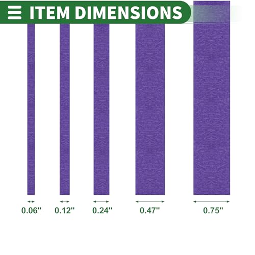 Image of Motoforti Universal Painters Tape Masking Master Tape 0.15cm /0.3cm /0.6cm /1.2cm /1.9cm x 55m Easy Removal Crepe Paper Purple 5 Pcs