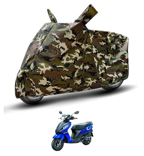 Image of Auto Hub Waterproof Scooty Cover Compatible with Suzuki Lets Dustproof, UV Protection Two Wheeler Scooty Let's Cover - Army Print