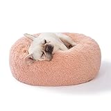 SAVFOX Plush Calming Dog Beds, Donut Dog Bed for Small Dogs, Medium, Large & X-Large, Comfy Cuddler Dog Bed and Cat Bed in Faux Fur, Washable Dog Bed, Multiple Sizes XS-XXL