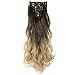 Produktbild Clip in Extensions wie Echthaar Braun/Honigblond Haarteile 8 Tresssen günstig komplette Haarverlängerung Gewellt 24"(60cm)-140g