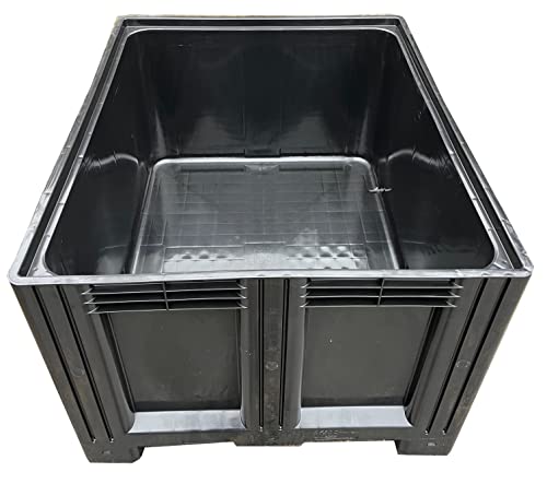 Solent Plastics 670 Litre Standard Size Pallet Box Dolav Bulk Industrial Bin Storage Container - 1200 x 1000 x 790mm - 4 Feet Solid Sided Heavy Duty Dump Bin