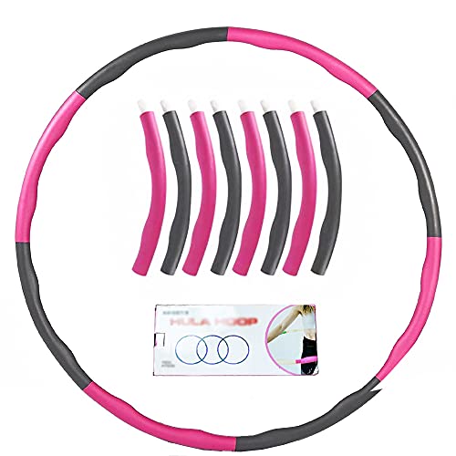 ZouWei Aro de fitness para adultos, color rosa y gris, 1 kg, 8 piezas, desmontable, para mujeres, pérdida de peso, contorno abdominal, entrenamiento de oficina Cover