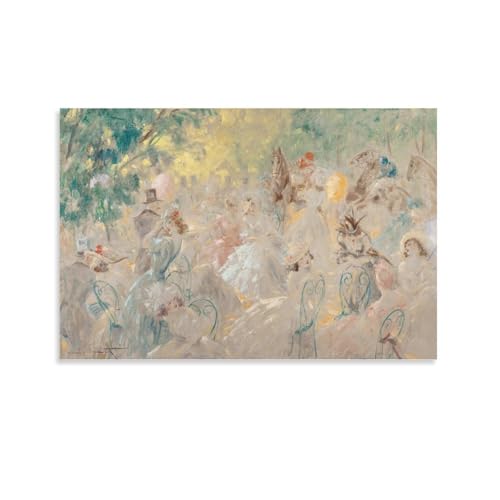 Toile de chevaux et jockeys Louis Icart tableau équestre de course 40 x 60 cm