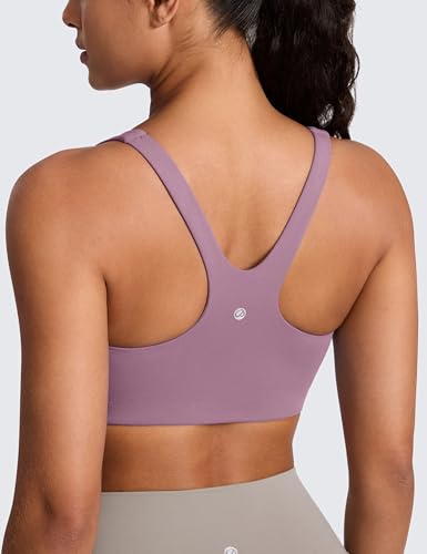 Image of CRZ YOGA Butterlift Square Neck Sports Bras | Double Lined, Light Support, Non Padded, Yoga, Buttery Soft, V-Shaped Racerback, for Women
