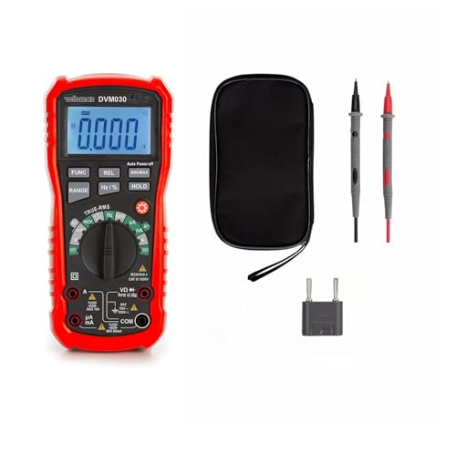 Velleman digital handmultimeter dmm voltmeter messgerät messer anzeige display bereichswahl spannung strom ac dc widerstand prüfspitze messleitung kabel data hold polarität min max relativ wert