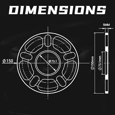 5mm Wheel Spacer for Wheel Alignment 5114.3 73.1mm Bore Diameter Ultra-Thin Precision Fit, Universal Spacer, 2 Pack