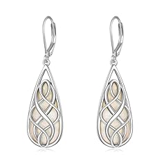 White Celtic Knot Opal Necklace