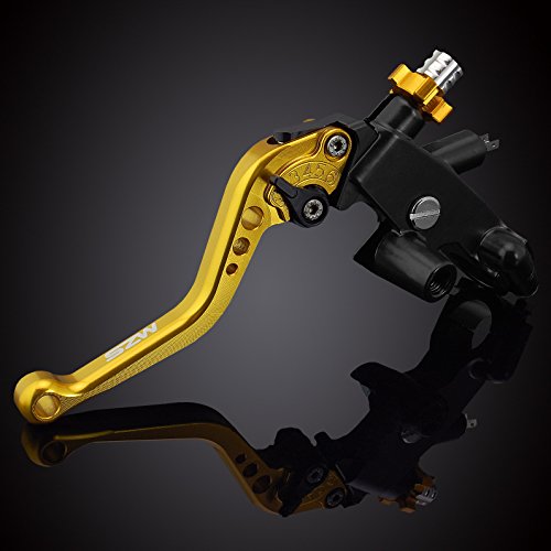 Mzs Gold 7/8 Levers Set Brake Master Cylinder Clutch Lever Universal Short Adjustable Cnc Compatible With Motorcycle Street Sport Dirt Pit Mini Bike Scooter Atv thumb #4