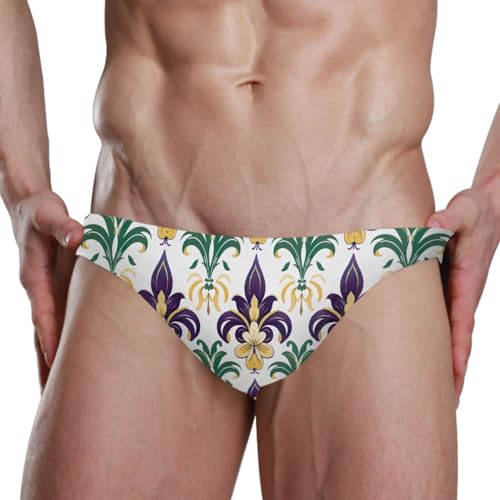 Mens Mardi Gras Fleur De Lis Bikini Swimsuit Swimwear Swim Briefs for Men 213427752