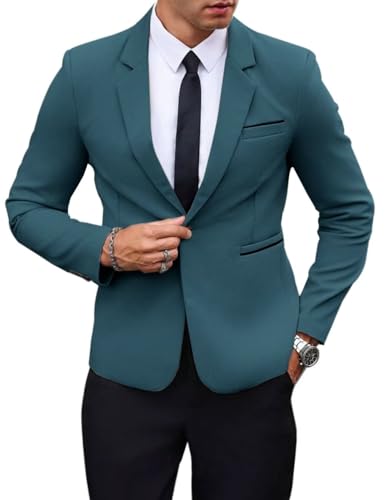 Men's Blazer Lightweight Sport Coat Blazers Solid Casual One Botton Suit Jackets for Men
