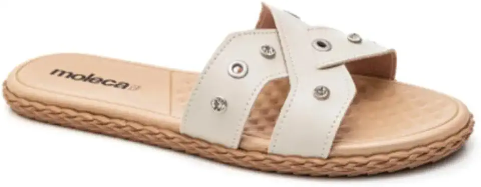 Rasteirinha Feminina Moleca Slide com Strass 5452.256