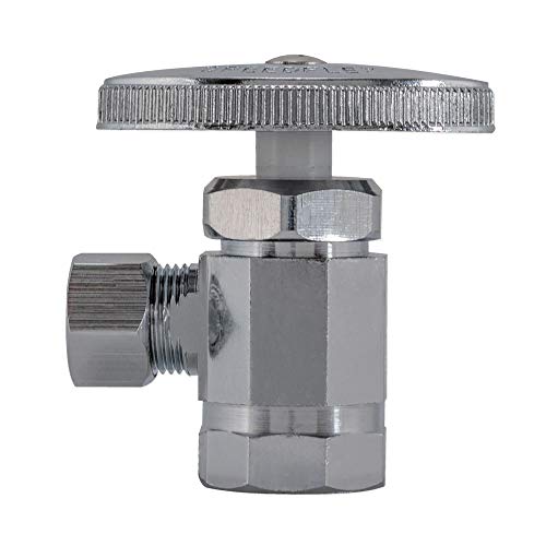 Eastman 04320Lf Multi-Turn Dual Outlet 3-Way Shut-Off Valve, 1/2 Inch Fip X 3/8 Inch Comp X 1/4 Inch Comp, Chrome #TOP4