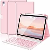 FUWANG Keyboard Case for iPad Air 11 inch (M3 2025 / M2 2024)& Air 5th 4th Generation Case with Keyboard 10.9 inch, Detachable Magnetic Keyboard Cover for iPad Air 11 inch/Air 5th/Air 4th, Light Pink