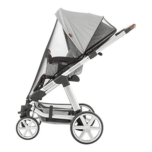 reer ShineSafe Bite 3in1: Sonnenschutz, Insektenschutz und Schlummertuch, universelles Zubehör für Kinderwagen und Buggys, grau, 84131